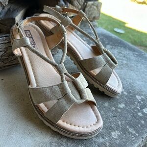 PIKOLINOS Alcudia Leather Suede Tan strappy Sandals for Women Sz-40 (US 9.5) Q